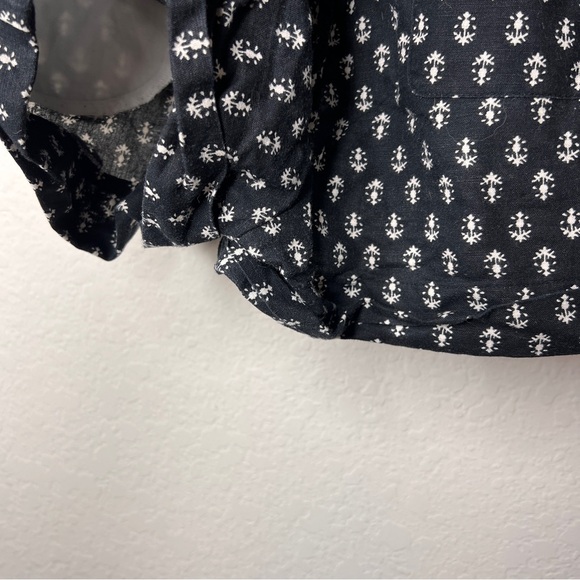 Forever21 High Waist Shorts Linen Cotton Medium Black White Detail EUC - Picture 9 of 11